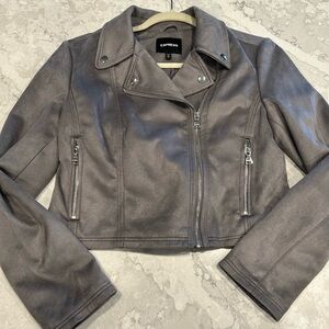 Express Gray Leather Jacket